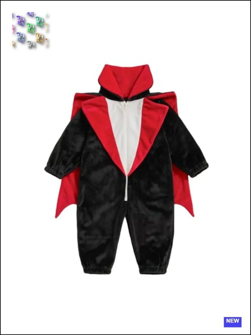 Toddler Vampire Costume Jumpsuit Long Sleeve Zipper Halloween Cosplay